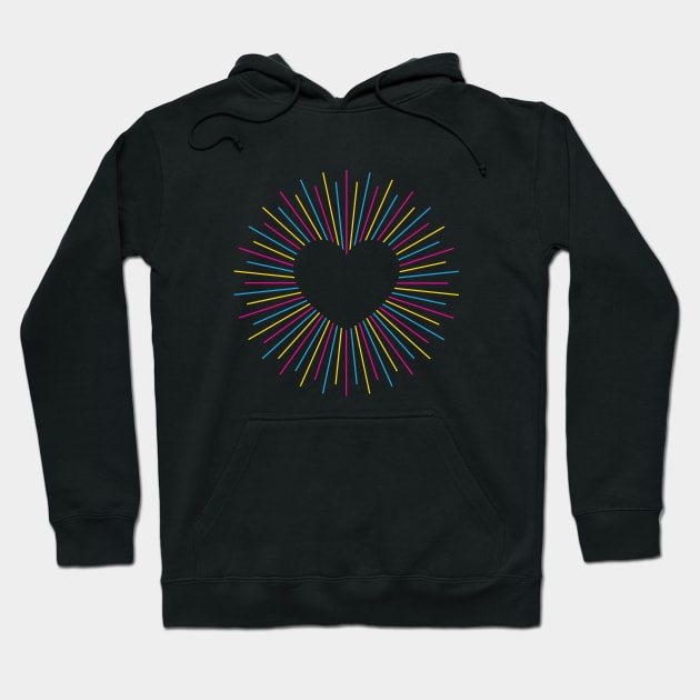 Pan Pride Radial Heart Hoodie by lavenderhearts